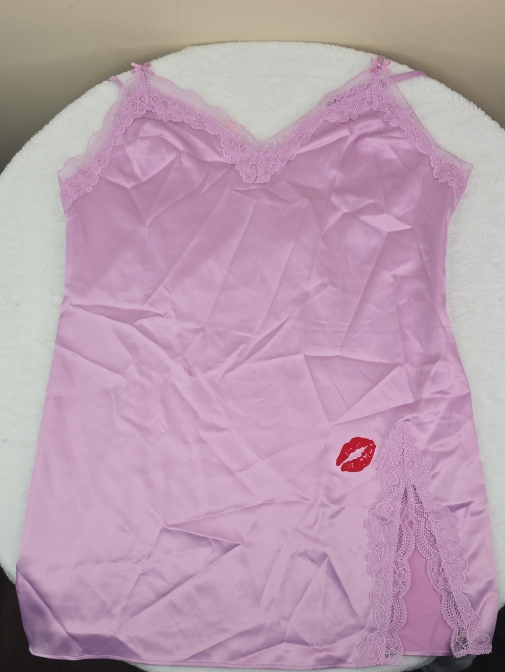 Victoria's Secret Tease Satin Lace-Trim Mini Slip Dress Sz XS NWT - Picture 3 of 6